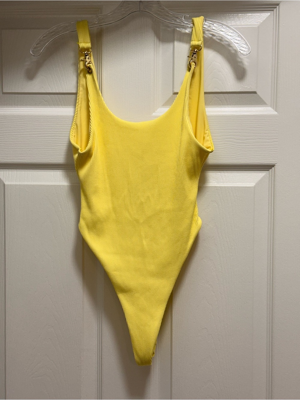 Meshki Yellow Ribbed One-Piece Swimsuit - Picture 3 of 7